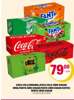 Coop Extra Coca-cola original/coca-cola zero sugar/ urge/fanta zero sugar/fanta zero sugar exotic/ sprite zero sugar tilbud