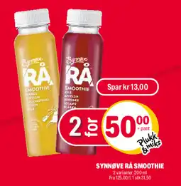 Coop Extra SYNNØVE RÅ SMOOTHIE tilbud
