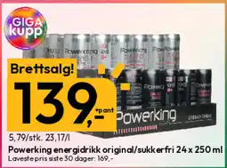 Gigaboks Powerking energidrikk original/sukkerfri tilbud