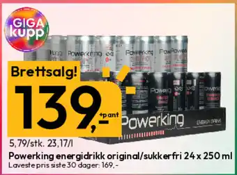 Gigaboks Powerking energidrikk original/sukkerfri tilbud
