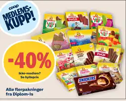 Coop Mega Alle flerpakninger fra Diplom-Is tilbud