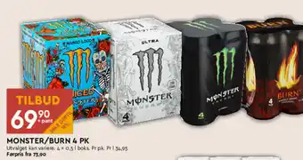 Coop Mega Monster/burn 4 pk tilbud