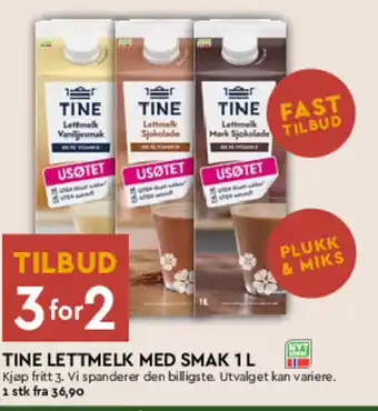 Coop Mega Tine lettmelk med smak tilbud