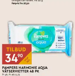 Coop Mega Pampers harmonie aqua våtservietter 48 pk tilbud