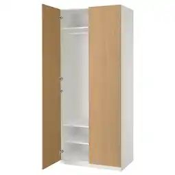 IKEA Pax / storklinta Garderobekombinasjon, hvit/eikemønstret, 100x60x236 cm tilbud