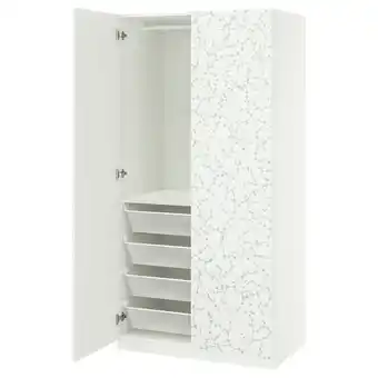 IKEA Pax / linnaberg Garderobekombinasjon, hvit/mønstret, 100x60x201 cm tilbud