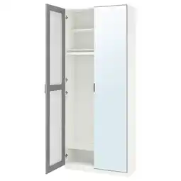 IKEA Pax / kammartorp Garderobekombinasjon, hvit/speil hvit, 100x38x236 cm tilbud