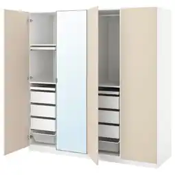 IKEA Pax / reinsvoll/Åheim Garderobekombinasjon, hvit/gråbeige, 200x60x201 cm tilbud