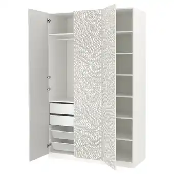 IKEA Pax / mistudden Garderobekombinasjon, hvit/grå mønstret, 150x60x236 cm tilbud