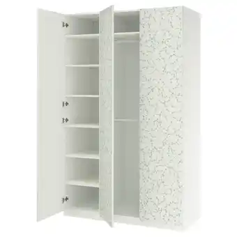 IKEA Pax / linnaberg Garderobekombinasjon, hvit/mønstret, 150x58x236 cm tilbud