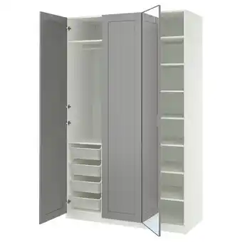 IKEA Pax / kammartorp/gullaberg Garderobekombinasjon, hvit/speil grå, 150x60x236 cm tilbud