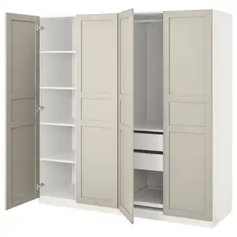 IKEA Pax / flisberget Garderobeskap, hvit/lys beige, 200x60x201 cm tilbud