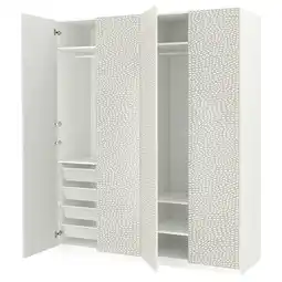 IKEA Pax / mistudden Garderobekombinasjon, hvit/grå mønstret, 200x60x236 cm tilbud