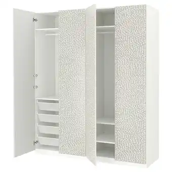 IKEA Pax / mistudden Garderobekombinasjon, hvit/grå mønstret, 200x60x236 cm tilbud