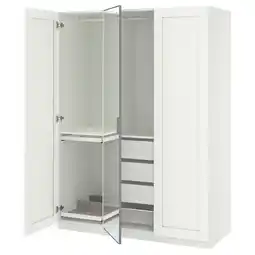 IKEA Pax / kammartorp/gullaberg Garderobekombinasjon, hvit speil/grå hvit, 150x60x201 cm tilbud