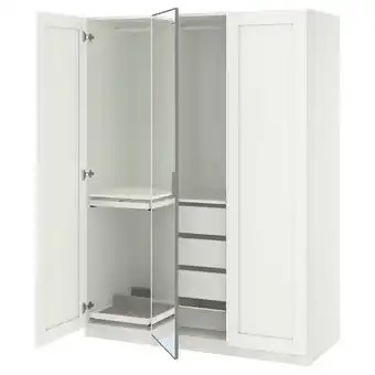 IKEA Pax / kammartorp/gullaberg Garderobekombinasjon, hvit speil/grå hvit, 150x60x201 cm tilbud