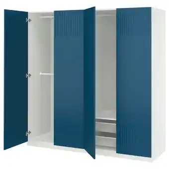 IKEA Pax / fyrudden Garderobekombinasjon, hvit/blå, 200x60x201 cm tilbud