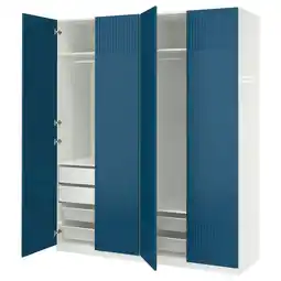 IKEA Pax / fyrudden Garderobekombinasjon, hvit/hvit, 200x60x236 cm tilbud