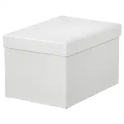 IKEA Tjena Eske med lokk, hvit, 18x25x15 cm tilbud