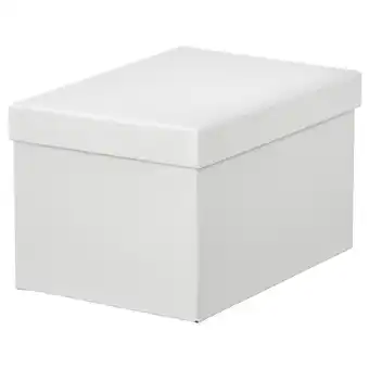 IKEA Tjena Eske med lokk, hvit, 18x25x15 cm tilbud