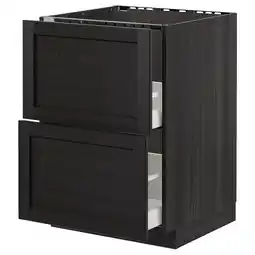 IKEA Metod Benkesk f oppv +2 fr/2 sk, svart/lerhyttan svartbeiset, 60x60 cm tilbud