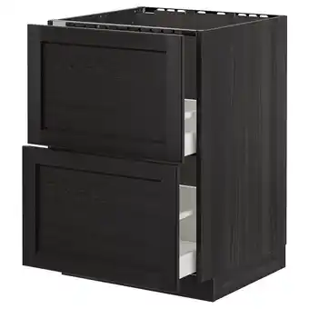 IKEA Metod Benkesk f oppv +2 fr/2 sk, svart/lerhyttan svartbeiset, 60x60 cm tilbud