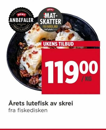 Meny Årets lutefisk av skrei tilbud