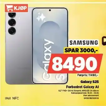 POWER SAMSUNG Galaxy S25 Forbedret Galaxy Al tilbud