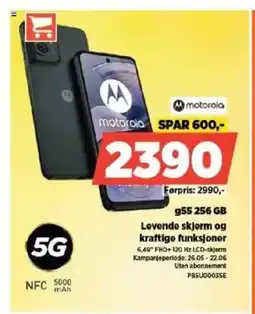 POWER Motorola g55 256 gb Levende skjerm og kraftige funksjoner tilbud