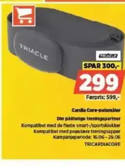POWER TRIACLE Cardia Core-pulsmäter Din pålitelige treningspartner tilbud