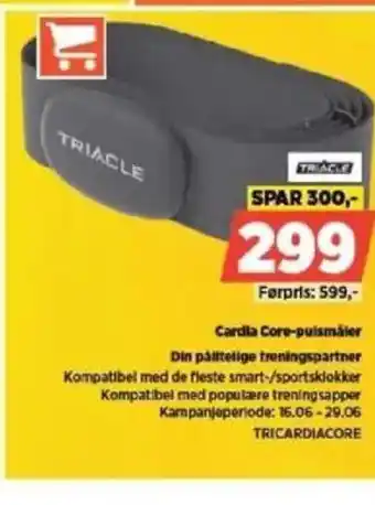 POWER TRIACLE Cardia Core-pulsmäter Din pålitelige treningspartner tilbud