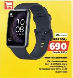 POWER HUAWEI Watch Fit SE smartklokke 100+ treningsmoduser tilbud
