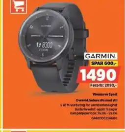 POWER GARMIN Vivomove Span 5 ATM-vurdering for vannbestandighet tilbud