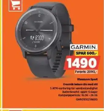 POWER GARMIN Vivomove Span 5 ATM-vurdering for vannbestandighet tilbud