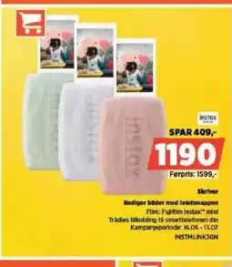 POWER Instax skriver rediger bilder med telefonappen tilbud
