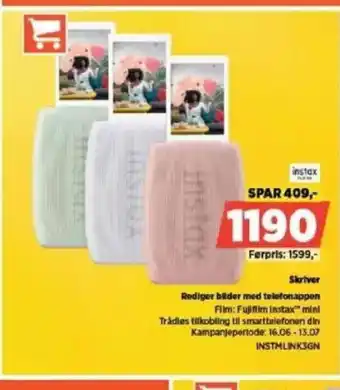 POWER Instax skriver rediger bilder med telefonappen tilbud