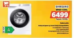 POWER SAMSUNG Vaskemaskin Damp-program og Smart Things-kompatibilitet tilbud