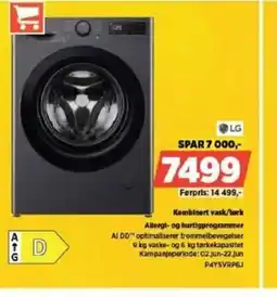 POWER LG Kombinert vask/tork Allergi- og hurtigprogrammer tilbud
