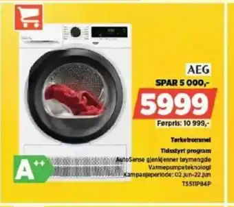 POWER AEG Tørketrommel Tidsstyrt program tilbud