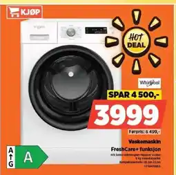 POWER Whirlpool Vaskemaskin FreshCare+ funksjon tilbud