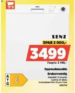 POWER SENZ Oppvaskmaskin Brukervennlig tilbud