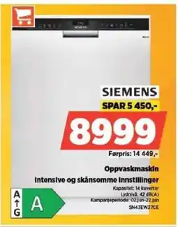POWER SIEMENS Oppvaskmaskin tilbud