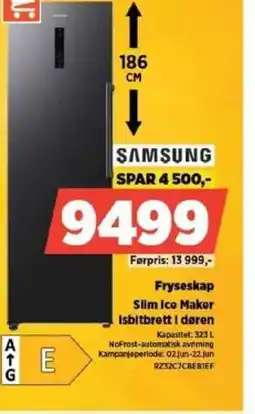 POWER SAMSUNG Fryseskap Slim Ice Maker Isbitbrett i døren tilbud