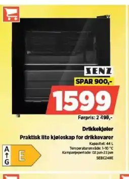 POWER ZENZ Drikkekjøler Praktisk lite kjøleskap for drikkevarer tilbud