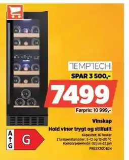 POWER TEMPTECH Vinskap Hold viner trygt og stilfullt tilbud