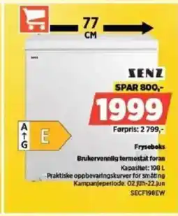 POWER SENZ Brukervennlig termostat foran Fryseboks tilbud