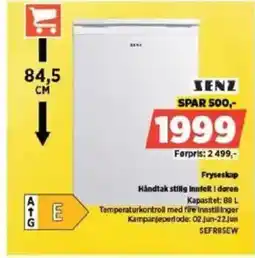 POWER XENZ Fryseskap tilbud