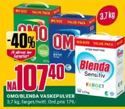 Europris OMO/BLENDA VASKEPULVER tilbud