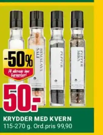 Europris Krydder med kvern tilbud