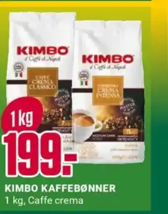Europris Kimbo kaffebønner tilbud